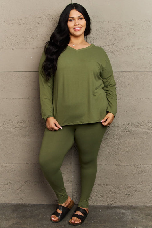 Full Size Long Sleeve and Leggings Set For Those Lazy Days