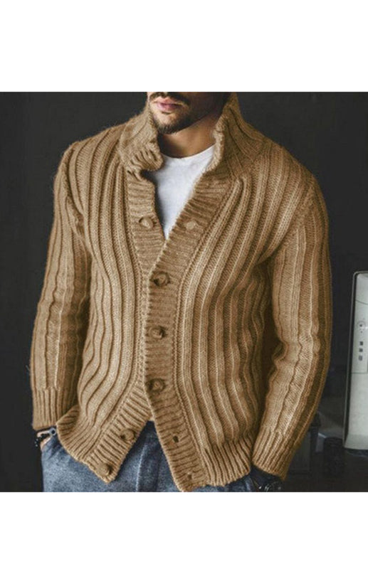 Casual Knit Long Sleeve Sweater Jacket Men